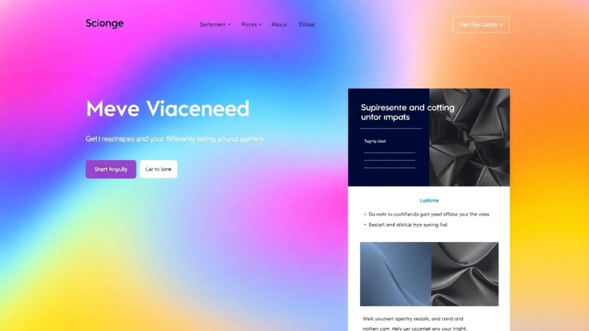 Modern website design with clean lines and smooth gradients.
