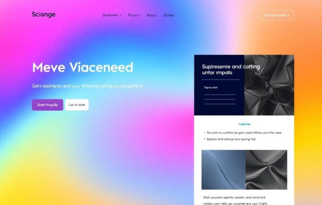 Modern website design with clean lines and smooth gradients.