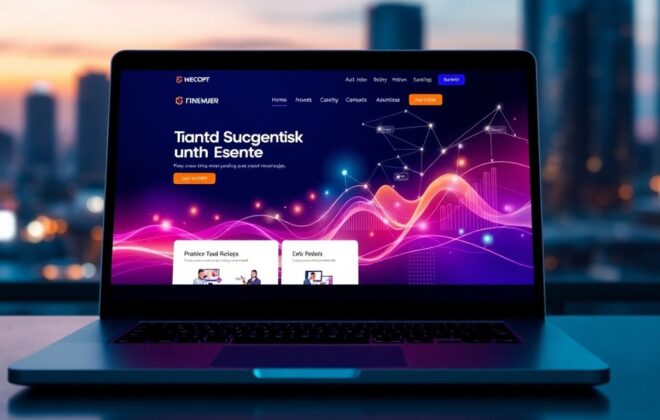 Modern website design on a laptop screen