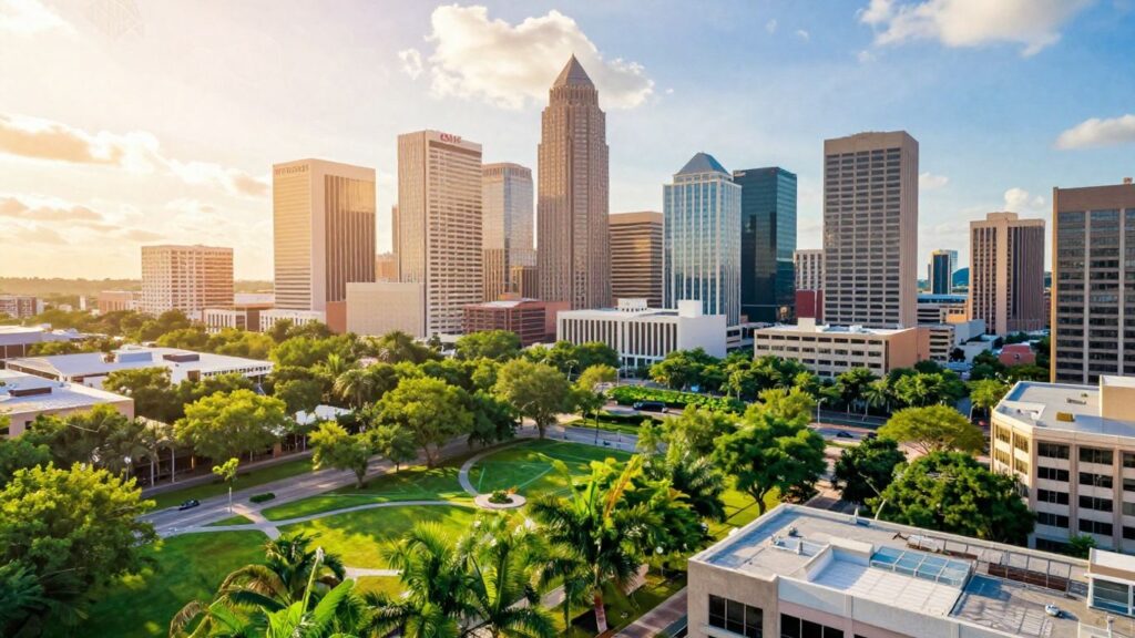 Orlando cityscape with growth patterns