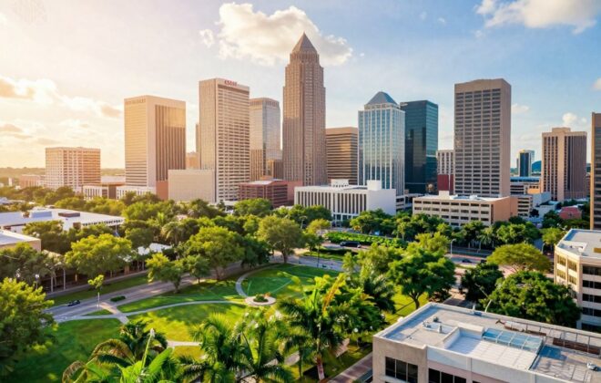 Orlando cityscape with growth patterns