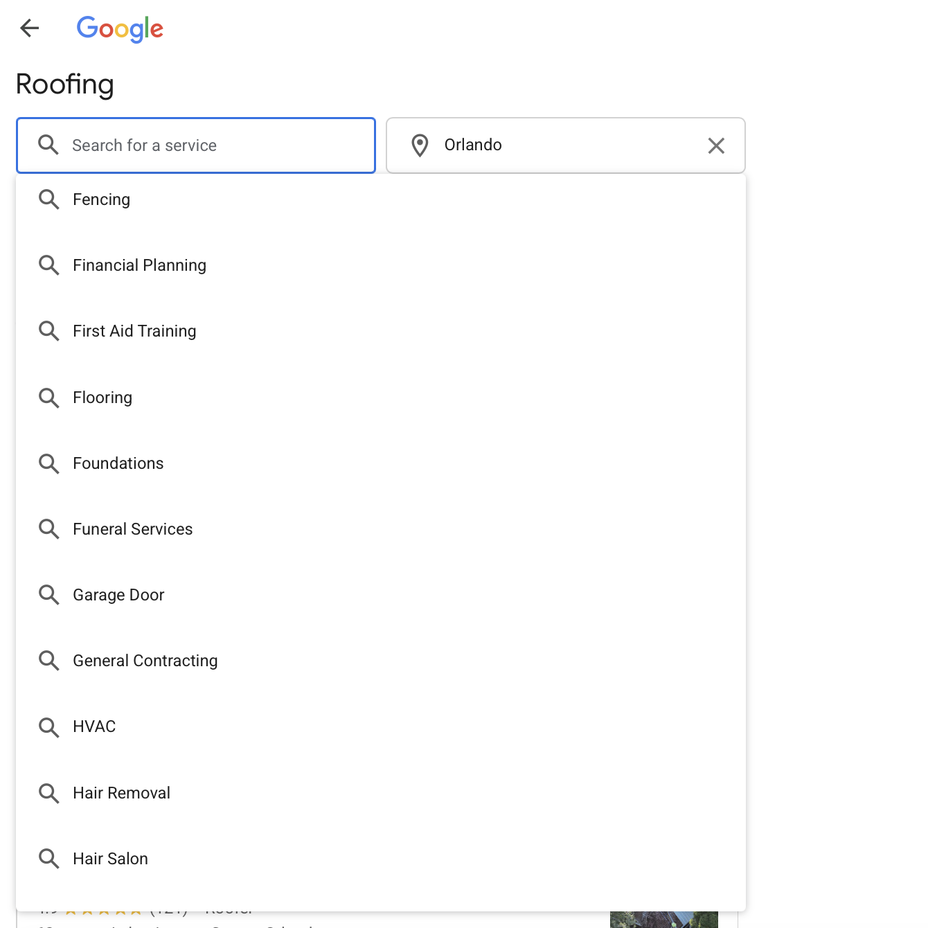 google local service ads services